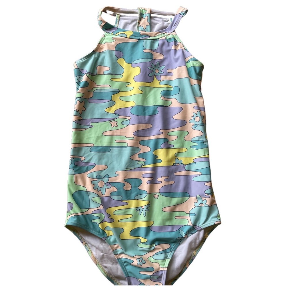 High neck one piece swimsuit - girls size 13 - 14  - Brand new with tags